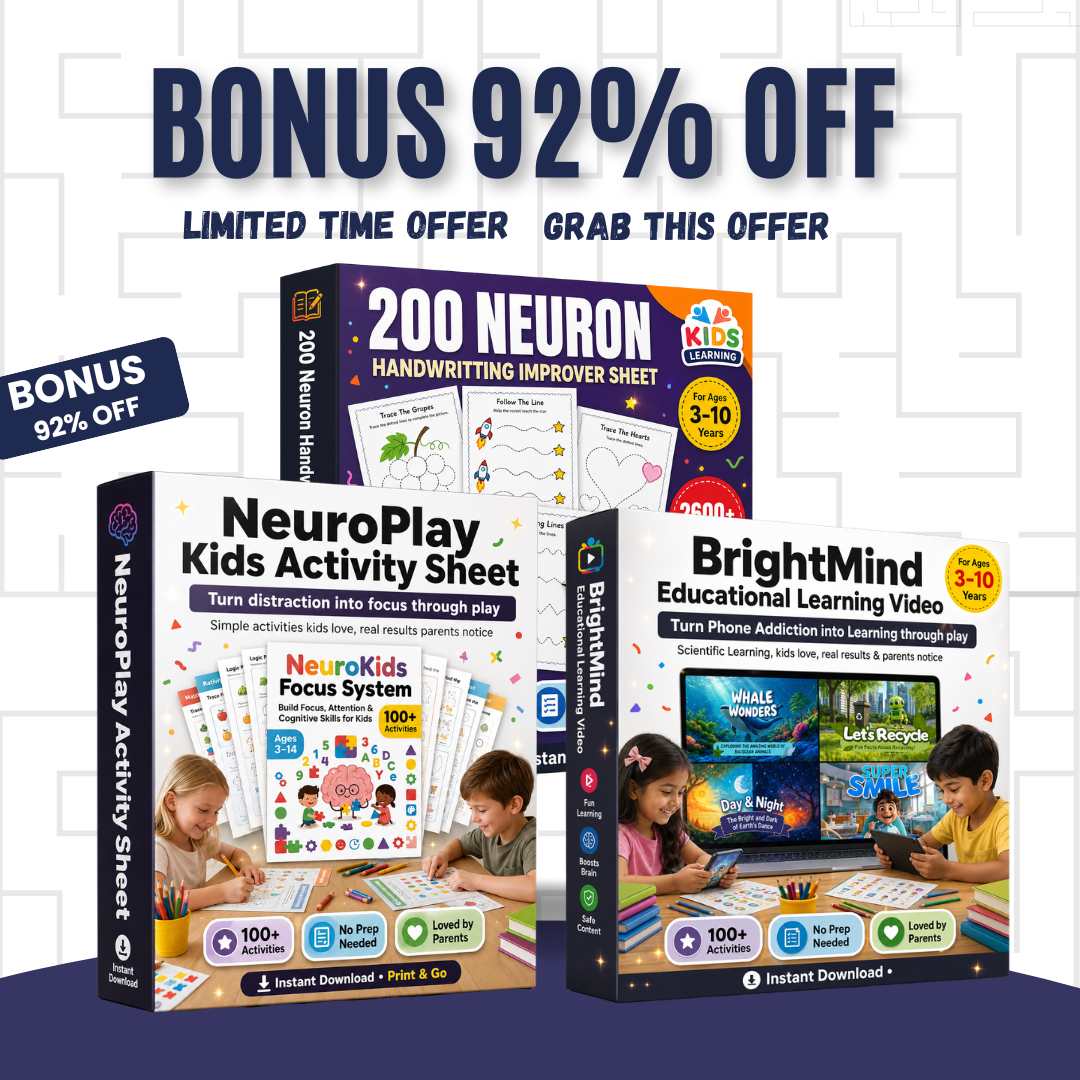 BrainBooster Kids Worksheet Bundle |Early Learning |2026 Best Selling and Trending Product| Overall Kids Growth Bundle|