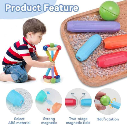 Magnetic Building Sticks & Balls Set for Kids
