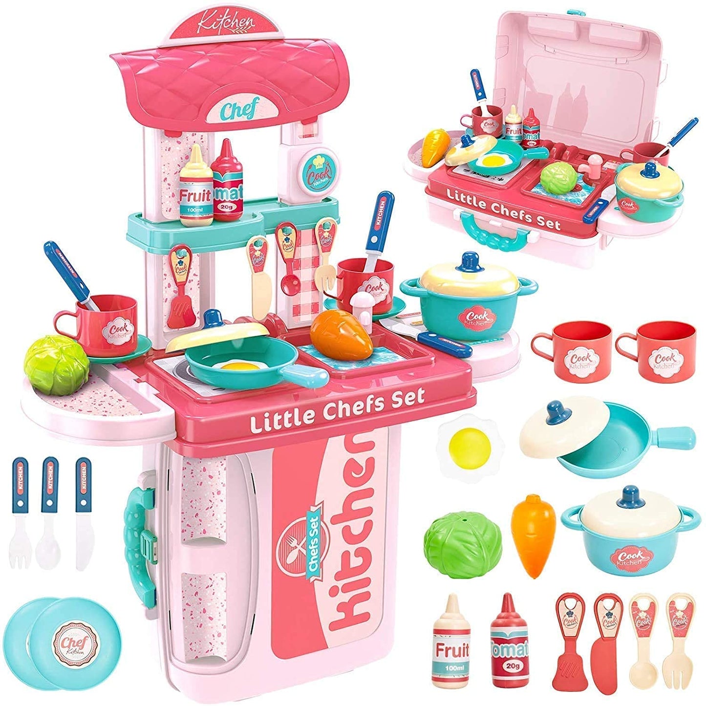 Kitchen Set for Girls with Cooking Utensils Combo Items Toys