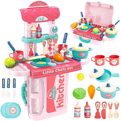 Kitchen Set for Girls with Cooking Utensils Combo Items Toys