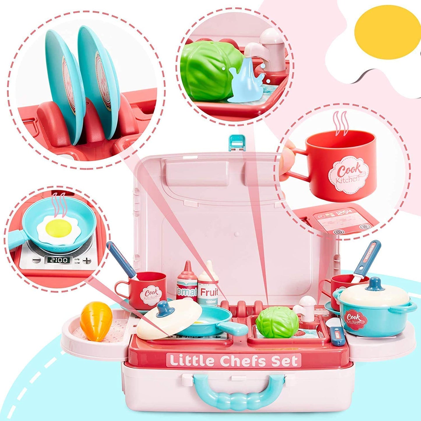 Kitchen Set for Girls with Cooking Utensils Combo Items Toys
